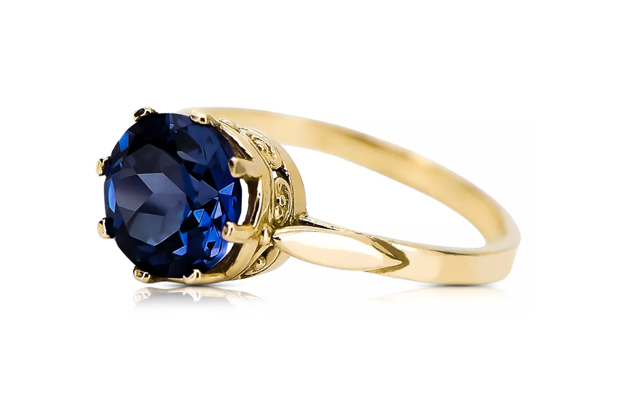  Safír 14k žluté zlato Vintage Jewlery vrc366y